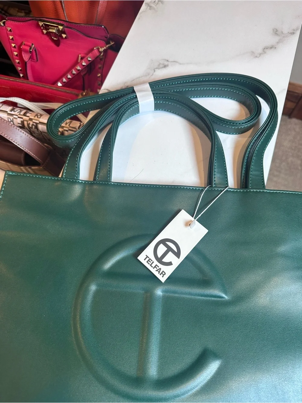 Telfar - MEDIUM DARK OLIVE TOTE Shopping Bag Vegan Leather